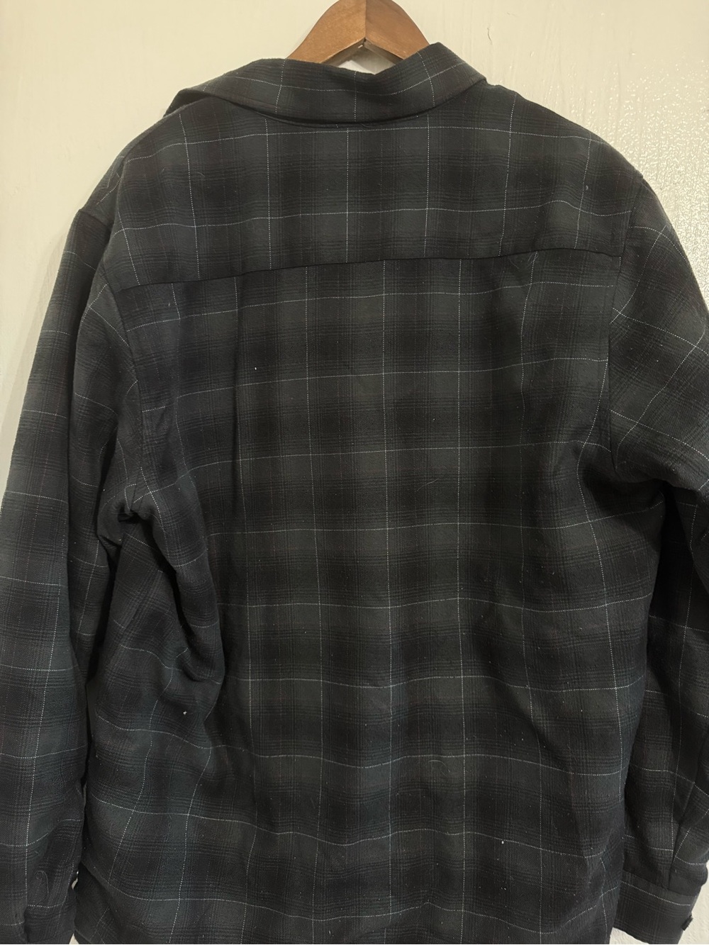 Dixxon Flannel Quilted Lined Shirt Jacket Mens Large Black Plaid Shacket Snap - Picture 12 of 12
